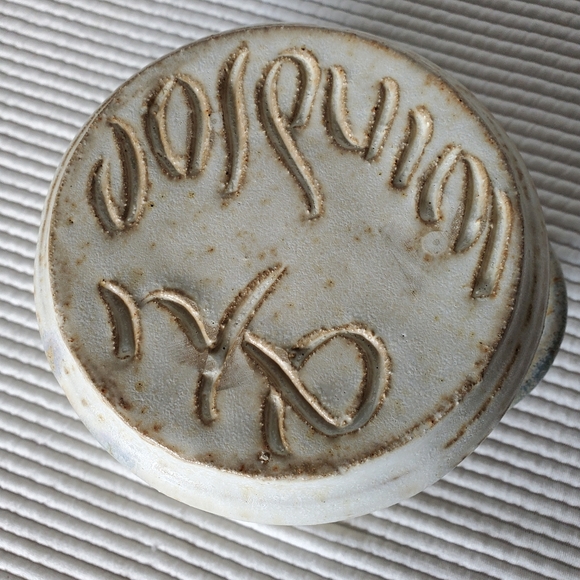 2 Handmade Pottered Bowls Vintage Pottery Brown Blue Signed 20oz - Picture 7 of 9